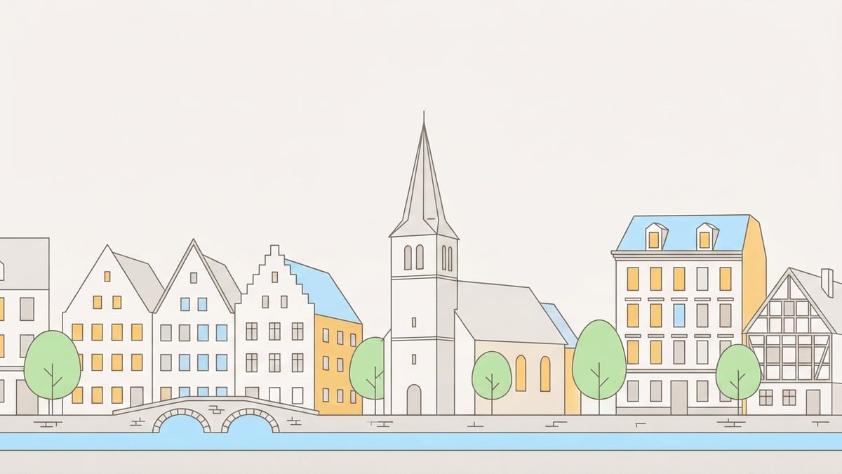 Illustrierte Stadtansicht von Lünen