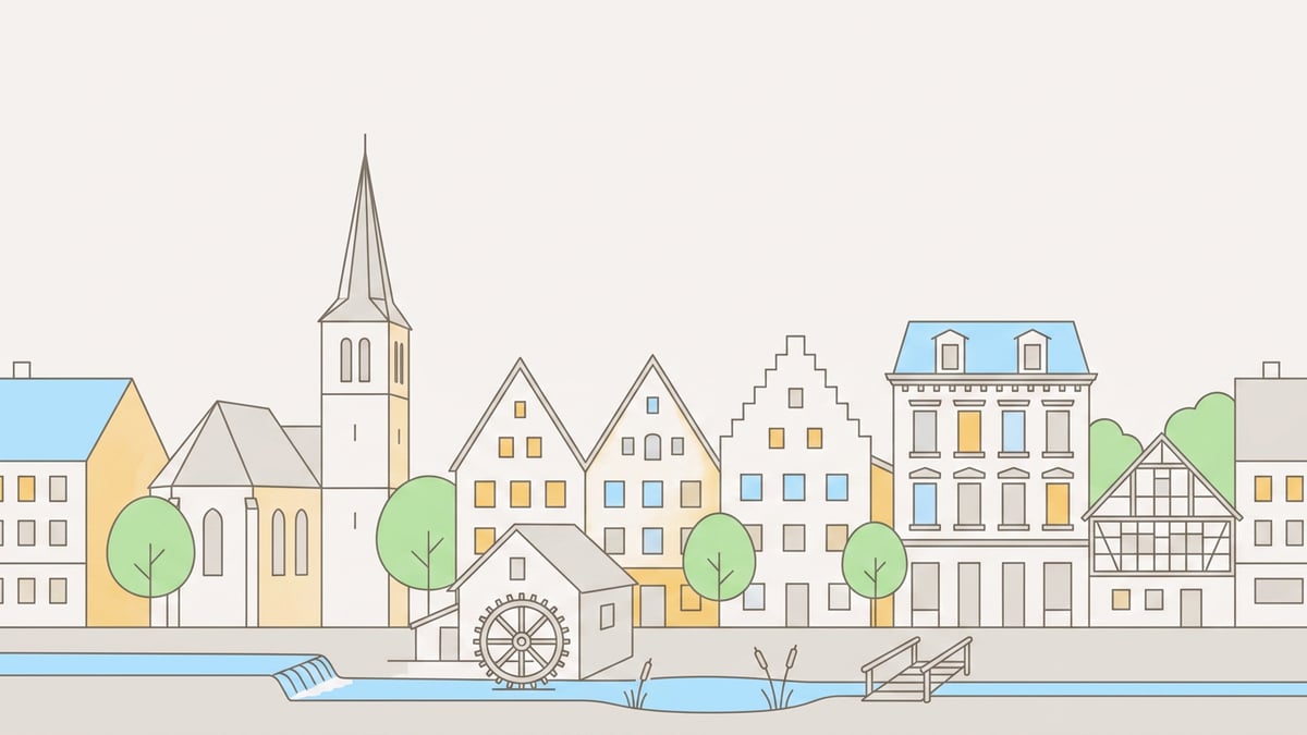 Illustrierte Stadtansicht von Witten