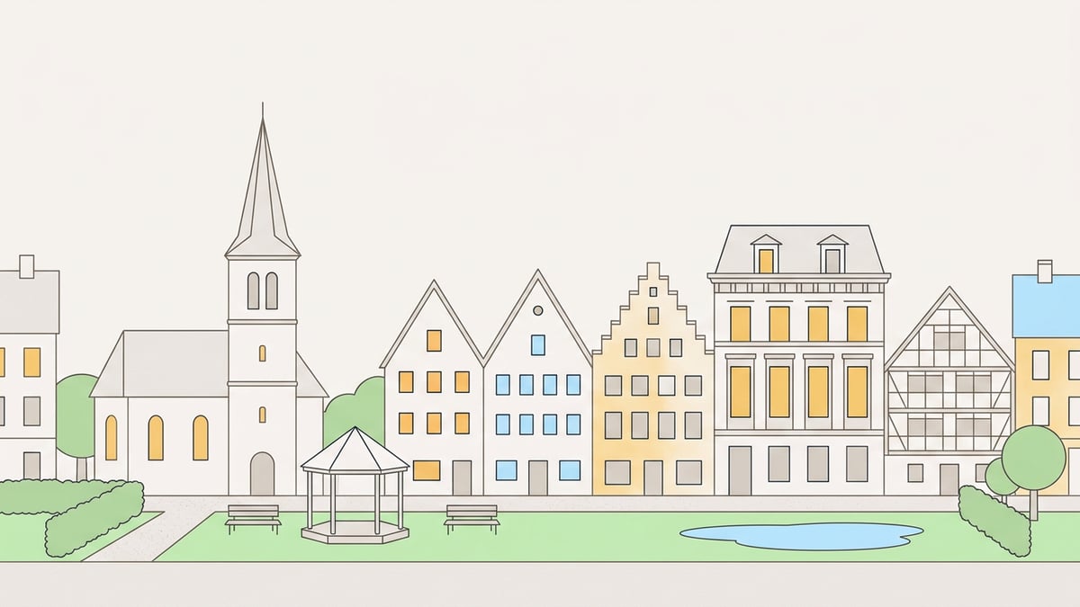 Illustrierte Stadtansicht von Castrop-Rauxel