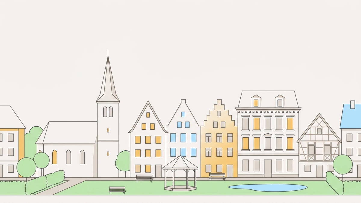 Illustrierte Stadtansicht von Marl