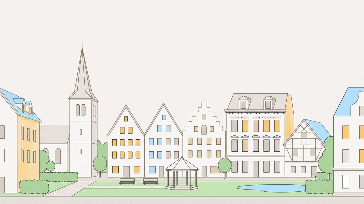 Illustrierte Stadtansicht von Kassel
