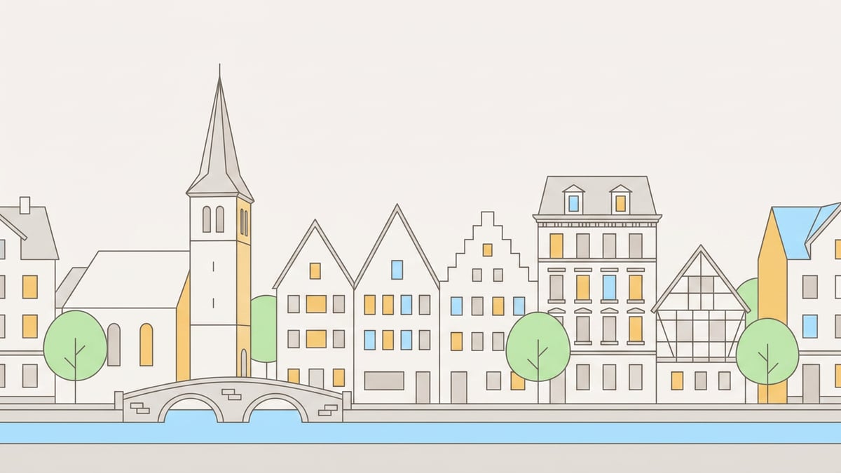 Illustrierte Stadtansicht von Gütersloh