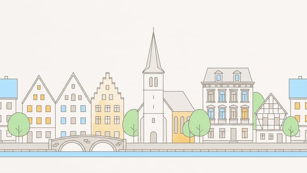 Illustrierte Stadtansicht von Gelsenkirchen