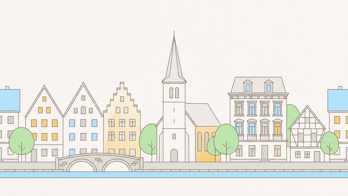 Illustrierte Stadtansicht von Gelsenkirchen