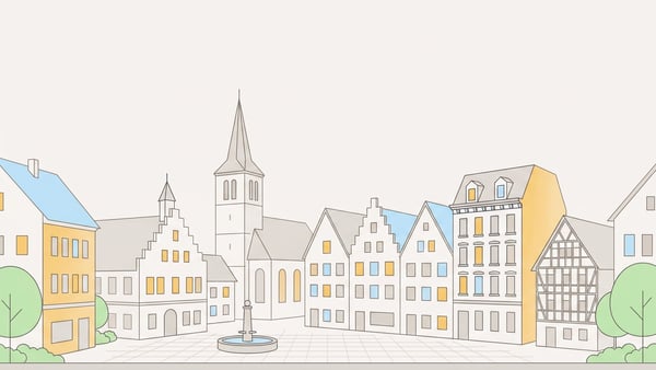Illustrierte Stadtansicht von Frankfurt am Main