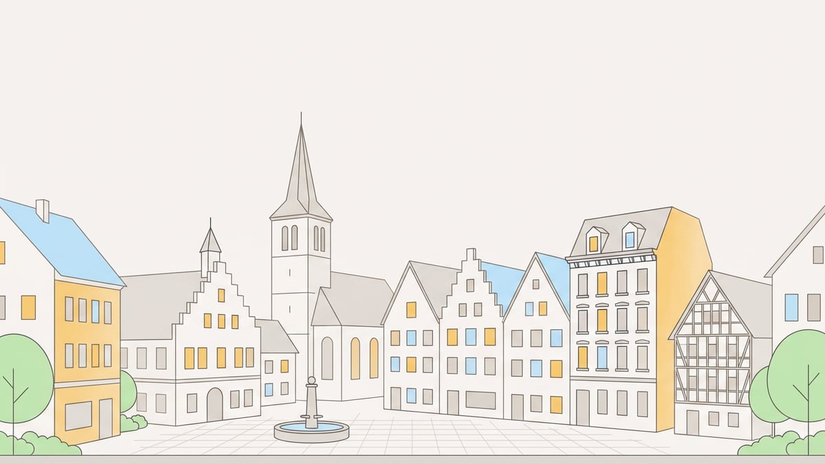 Illustrierte Stadtansicht von Frankfurt am Main