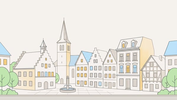 Illustrierte Stadtansicht von M. Gladbach