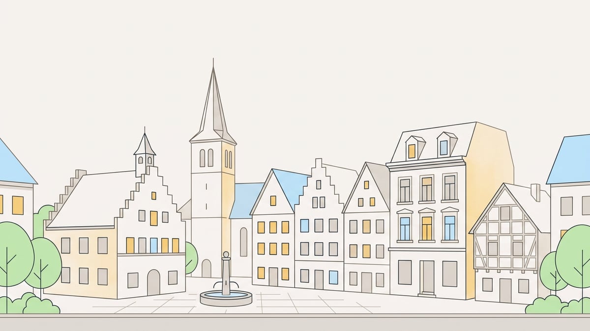 Illustrierte Stadtansicht von M. Gladbach