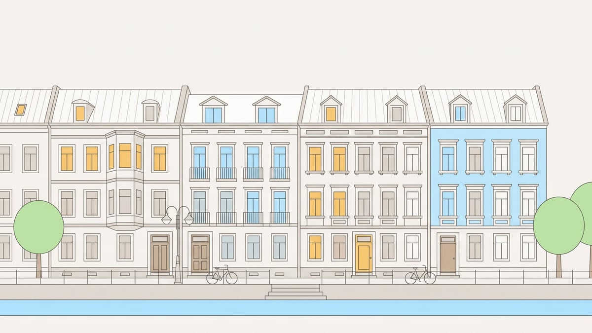 Illustrierte Straßenansicht von Neustadt