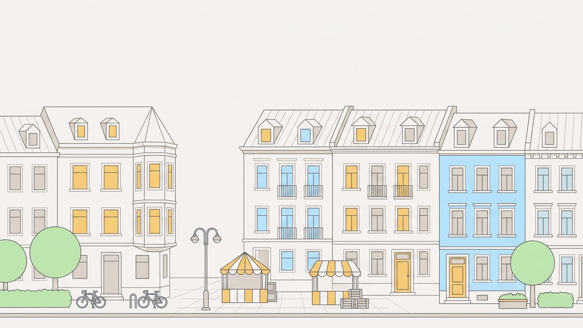 Illustrierte Straßenansicht von Dornberg