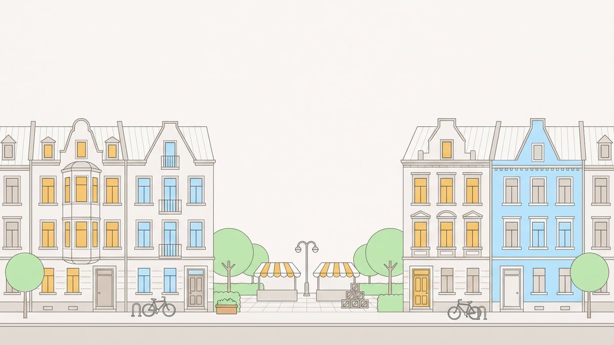 Illustrierte Straßenansicht von Pfingstberg