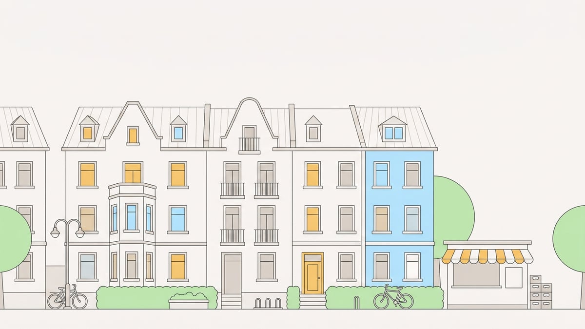Illustrierte Straßenansicht von Südviertel