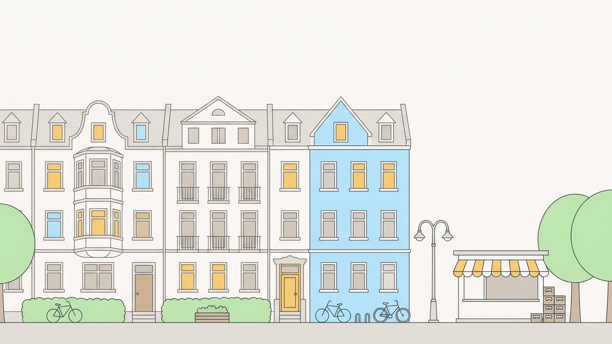 Illustrierte Straßenansicht von Jöllenbeck