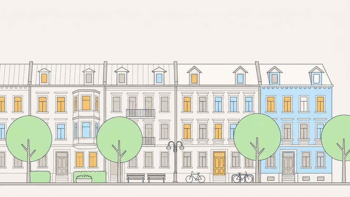 Illustrierte Straßenansicht von Werne