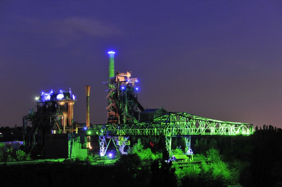 Lichtinstallation im Landschaftspark Duisburg-Nord