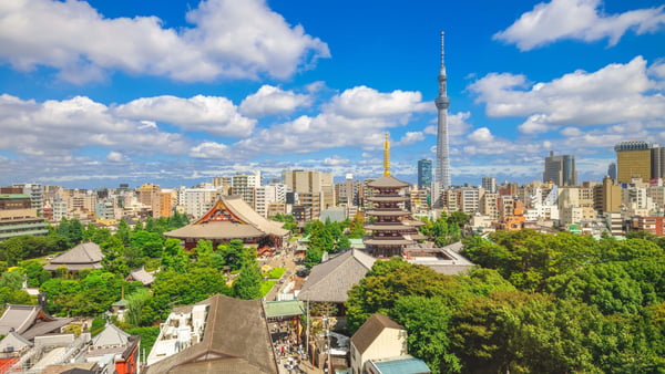 blick über tokyo in japan
