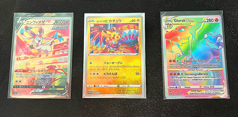 3 verschiedene Pokémon Karten