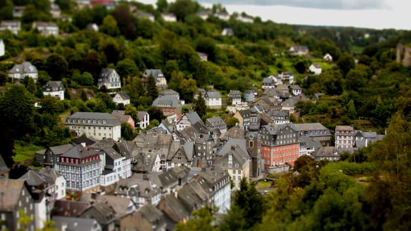 Monschau aus der Vogelperspektive.
