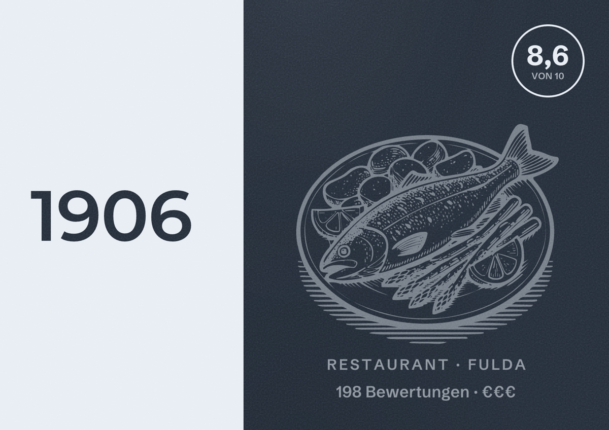 Illustriertes Poster von 1906, Restaurant in Fulda: Bewertung 8,6 von 10 aus 198 Bewertungen, Preisniveau €€€