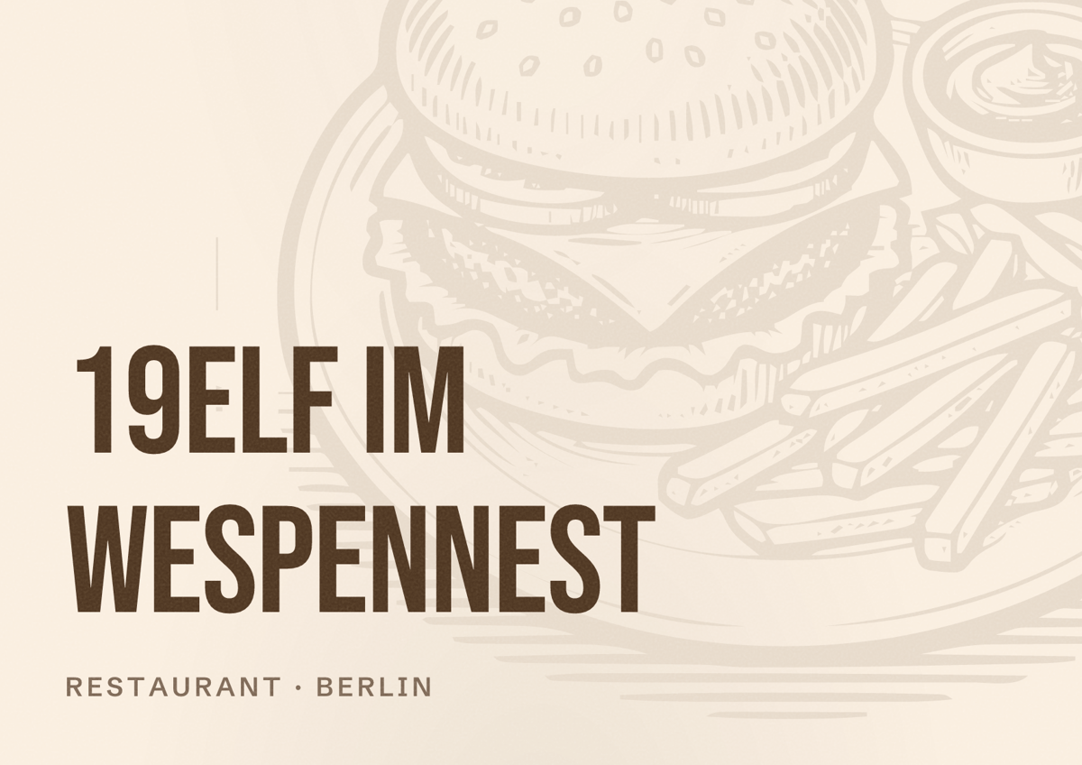 Illustriertes Poster von 19elf im Wespennest, Restaurant in Berlin