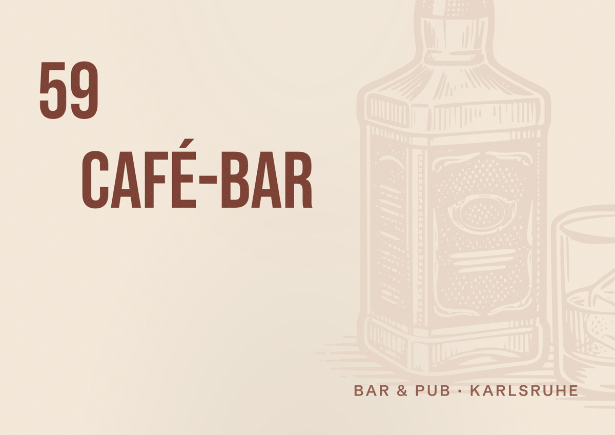 Illustriertes Poster von 59 Café-Bar, Bar & Pub in Karlsruhe