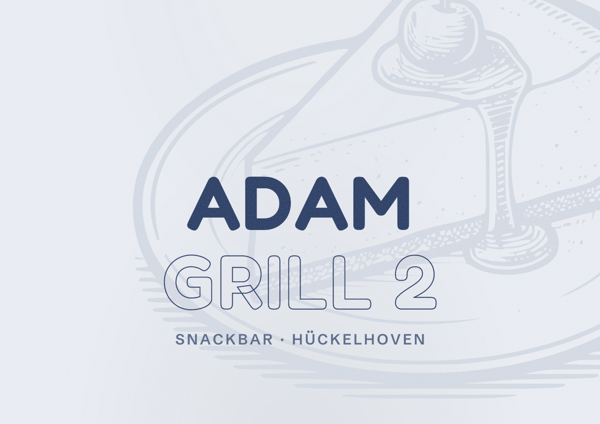 Illustriertes Poster von Adam Grill 2, Snackbar in Hückelhoven