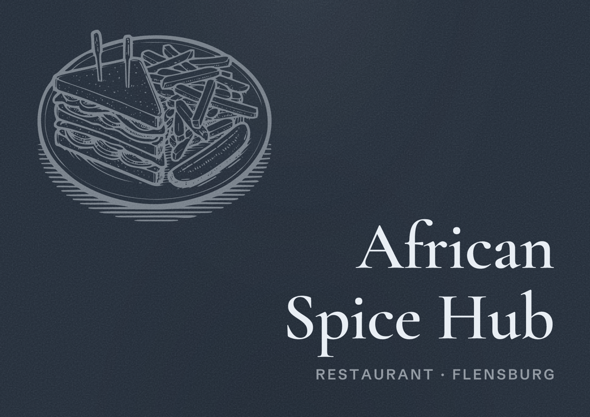 Illustriertes Poster von African Spice Hub, Restaurant in Flensburg