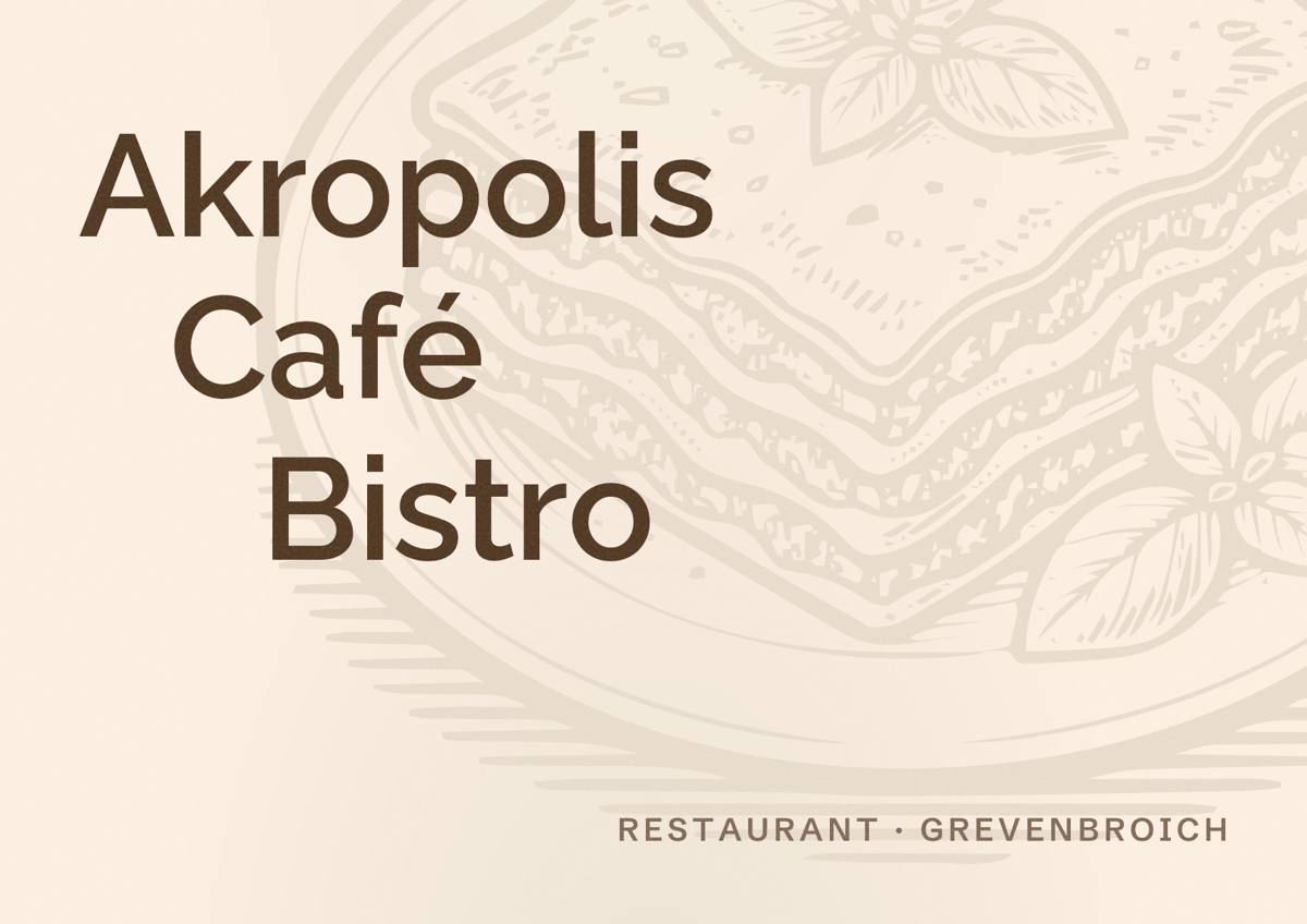 Illustriertes Poster von Akropolis Café Bistro, Restaurant in Grevenbroich