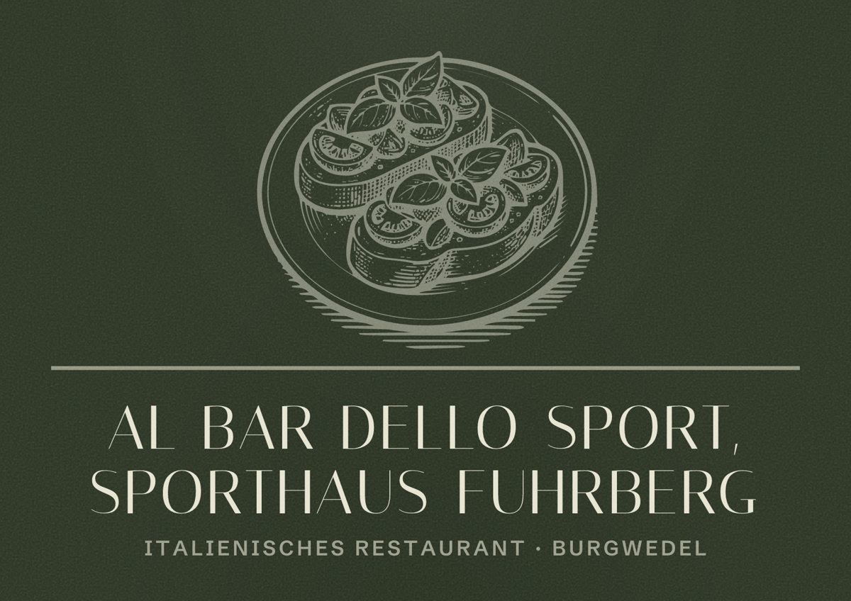 Illustriertes Poster von Al Bar dello Sport, Sporthaus Fuhrberg, Italienisches Restaurant in Burgwedel