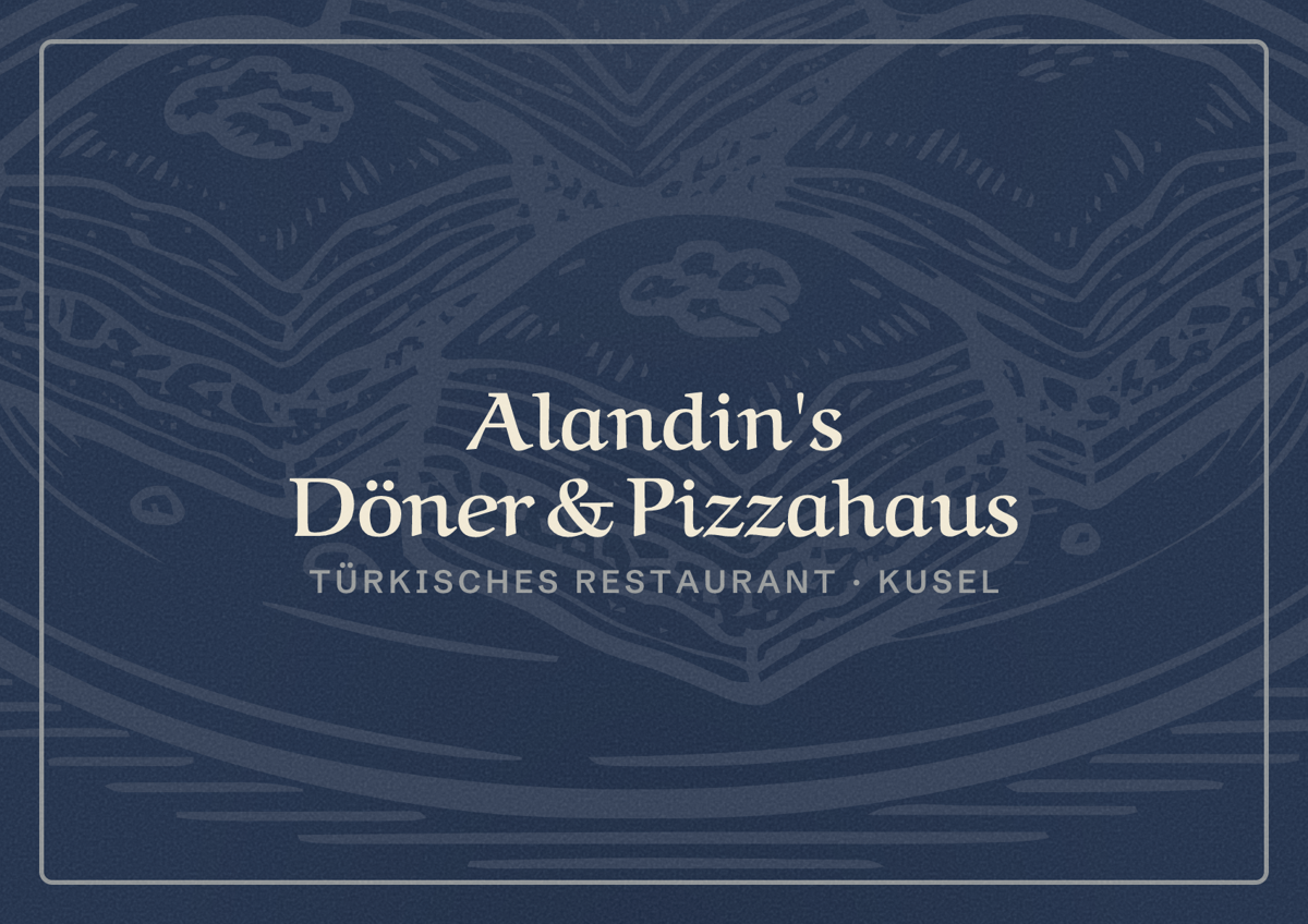 Illustriertes Poster von Alandin's Döner & Pizzahaus, Türkisches Restaurant in Kusel