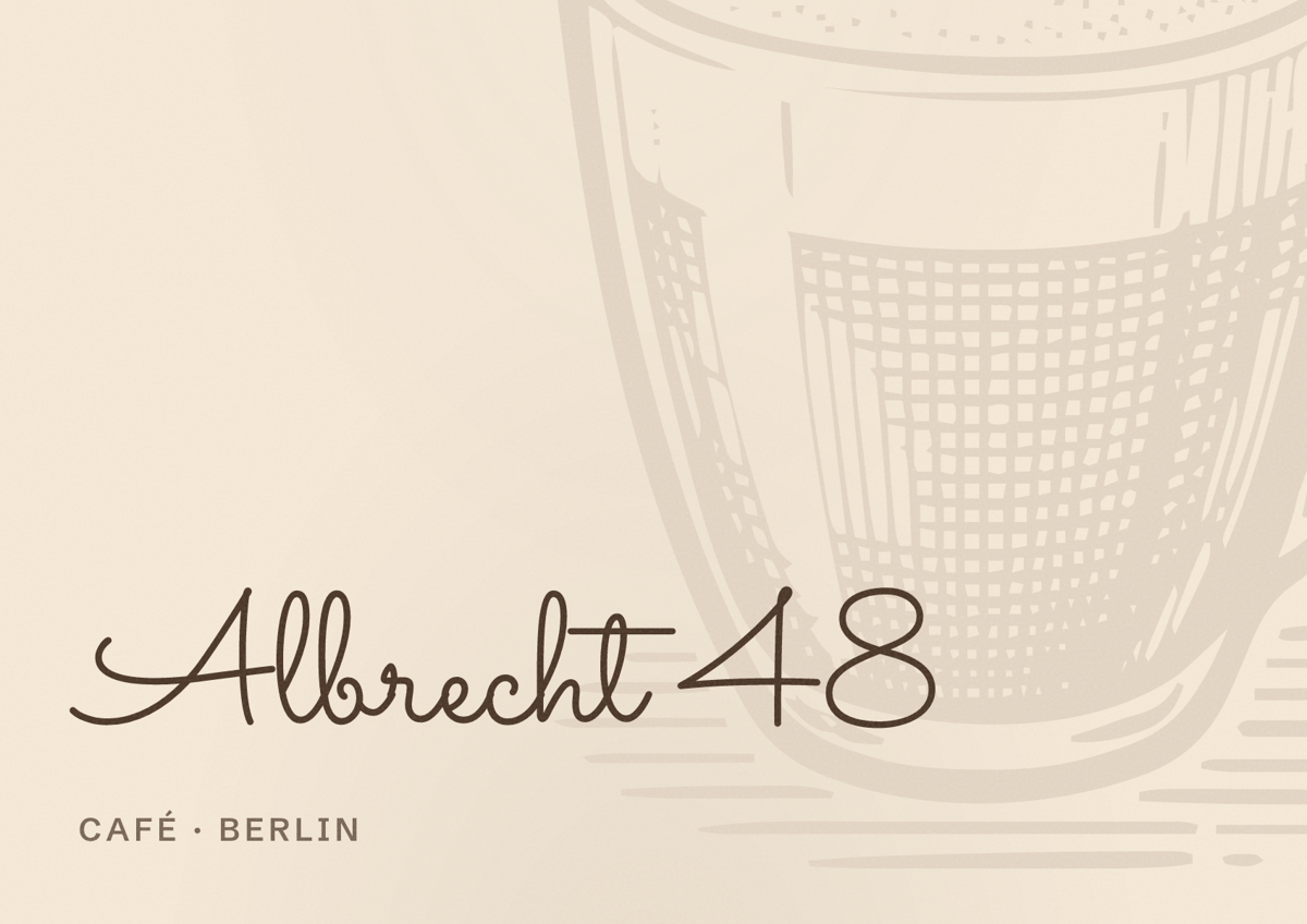 Illustriertes Poster von Albrecht 48, Café in Berlin
