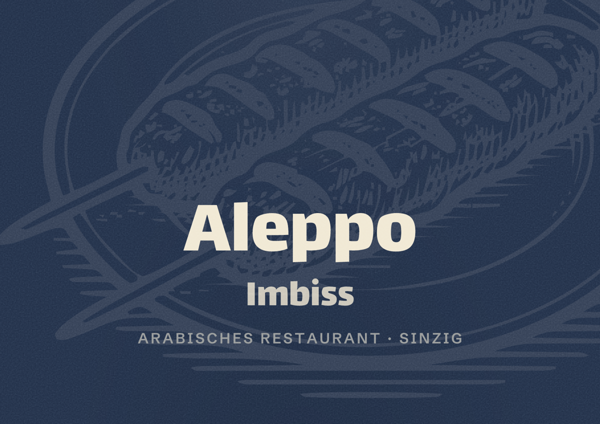 Illustriertes Poster von Aleppo Imbiss, Arabisches Restaurant in Sinzig