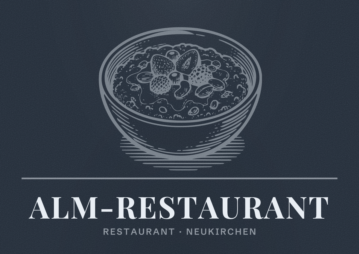 Illustriertes Poster von Alm-Restaurant, Restaurant in Neukirchen