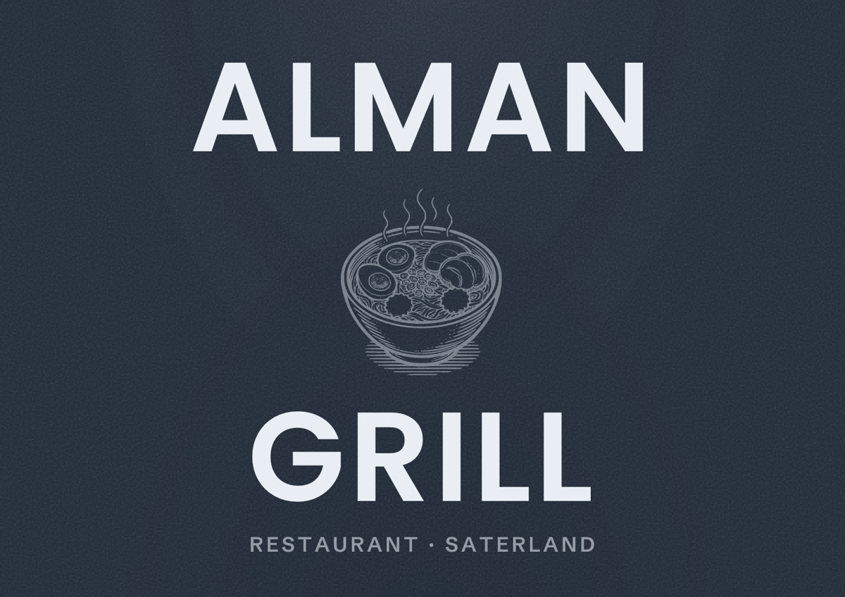 Illustriertes Poster von Alman Grill, Restaurant in Saterland