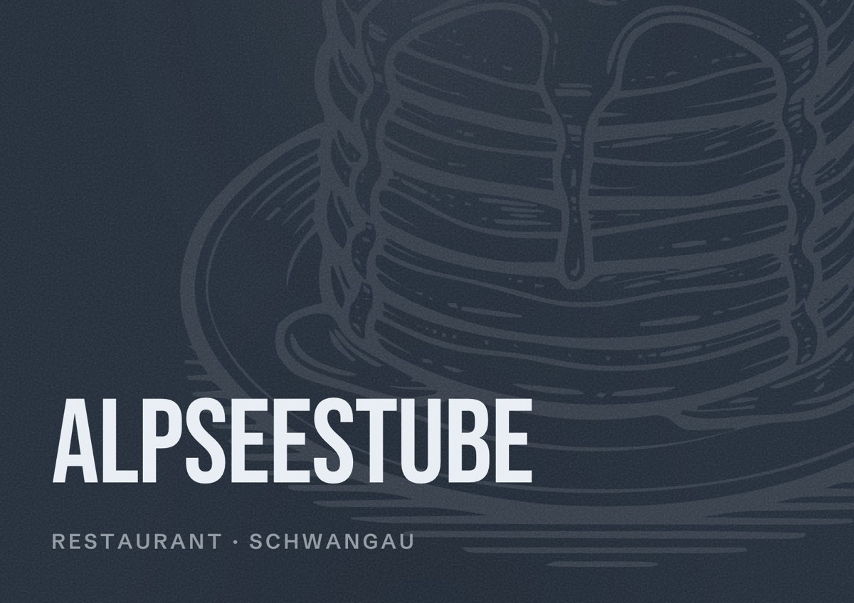 Illustriertes Poster von Alpseestube, Restaurant in Schwangau