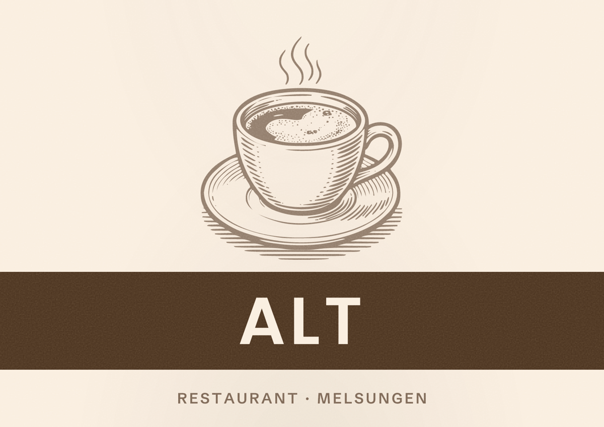 Illustriertes Poster von Alt, Restaurant in Melsungen