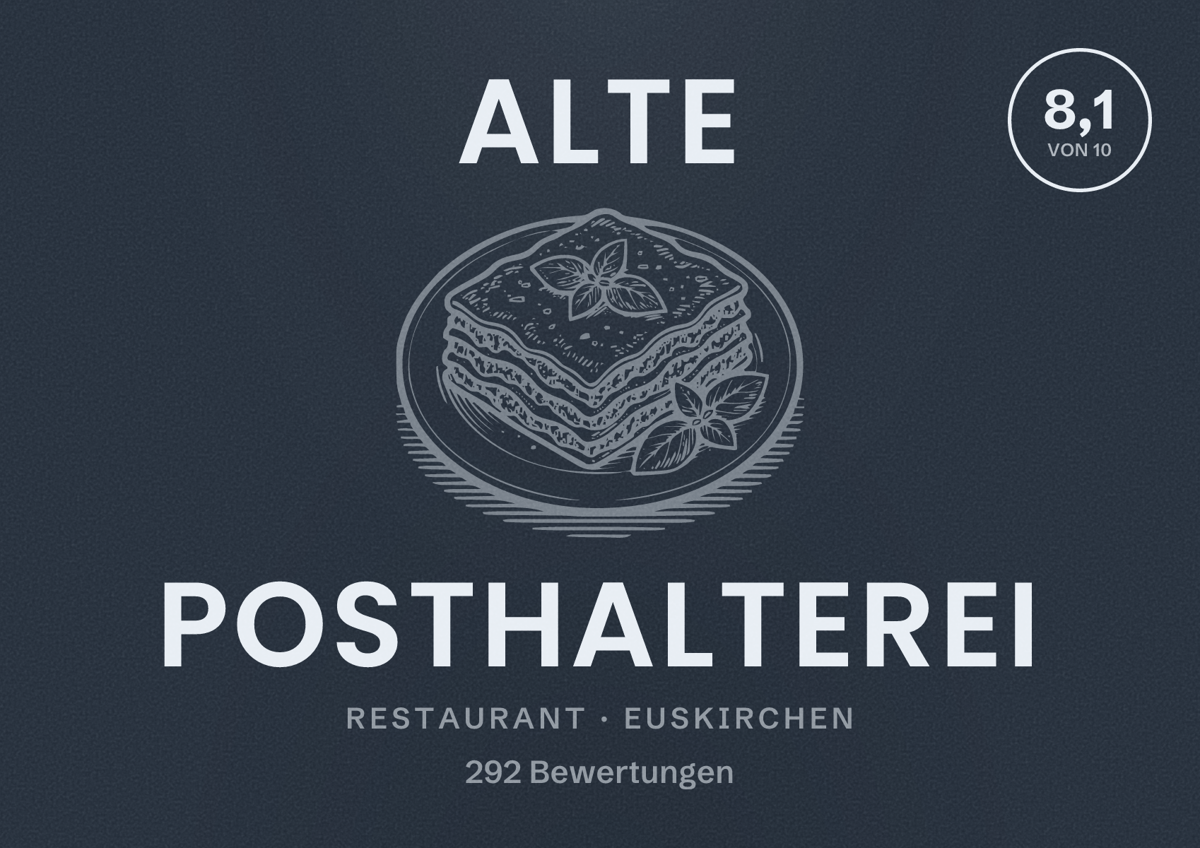 Illustriertes Poster von Alte Posthalterei, Restaurant in Euskirchen: Bewertung 8,1 von 10 aus 292 Bewertungen