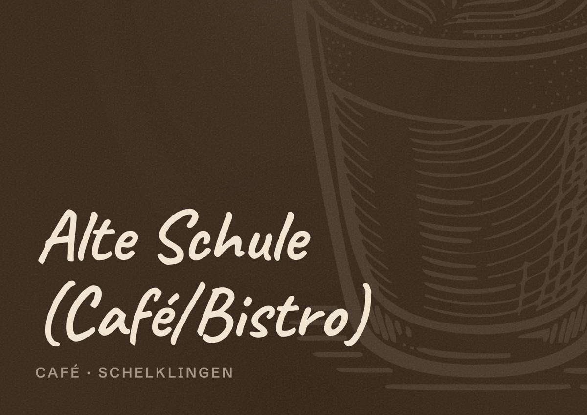 Illustriertes Poster von Alte Schule (Café/Bistro), Café in Schelklingen