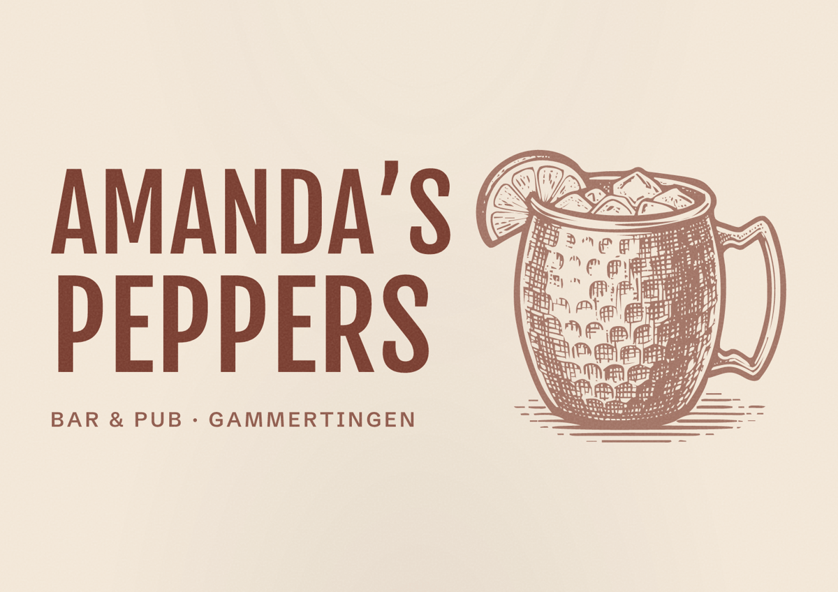 Illustriertes Poster von Amanda’s Peppers, Bar & Pub in Gammertingen