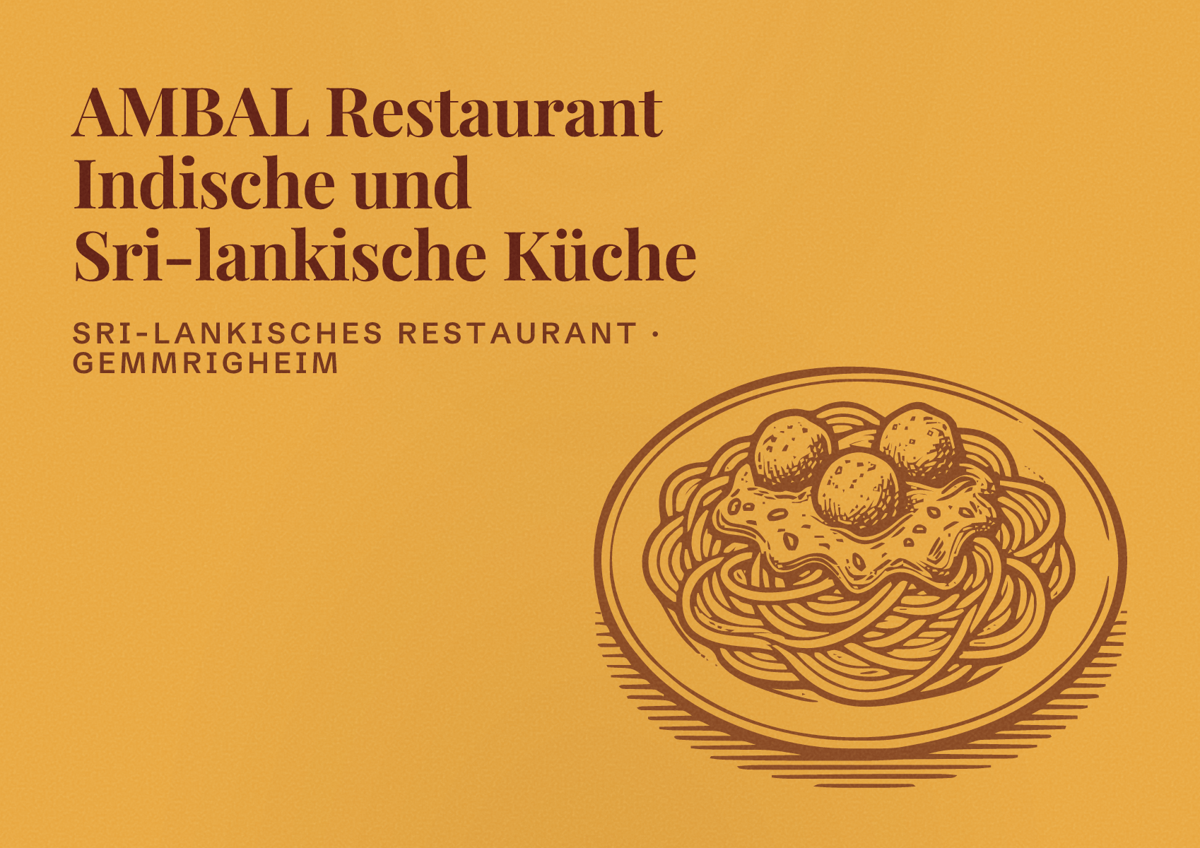 Illustriertes Poster von AMBAL Restaurant Indische und Sri-lankische Küche, Sri-Lankisches Restaurant in Gemmrigheim