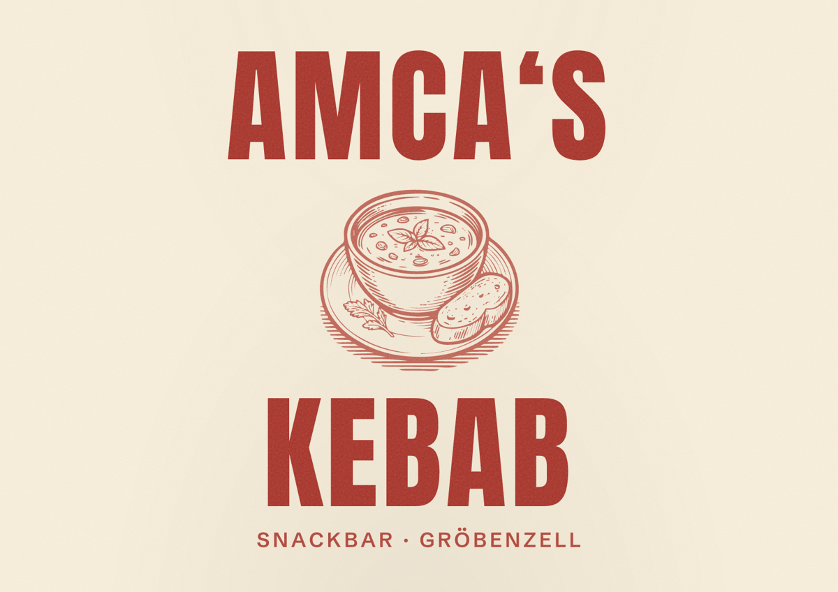 Illustriertes Poster von AMCA‘S KEBAB, Snackbar in Gröbenzell