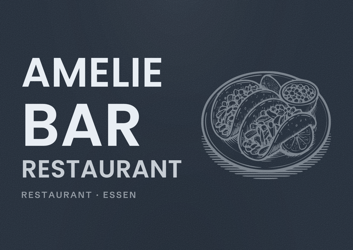 Illustriertes Poster von AMELIE BAR RESTAURANT, Restaurant in Essen