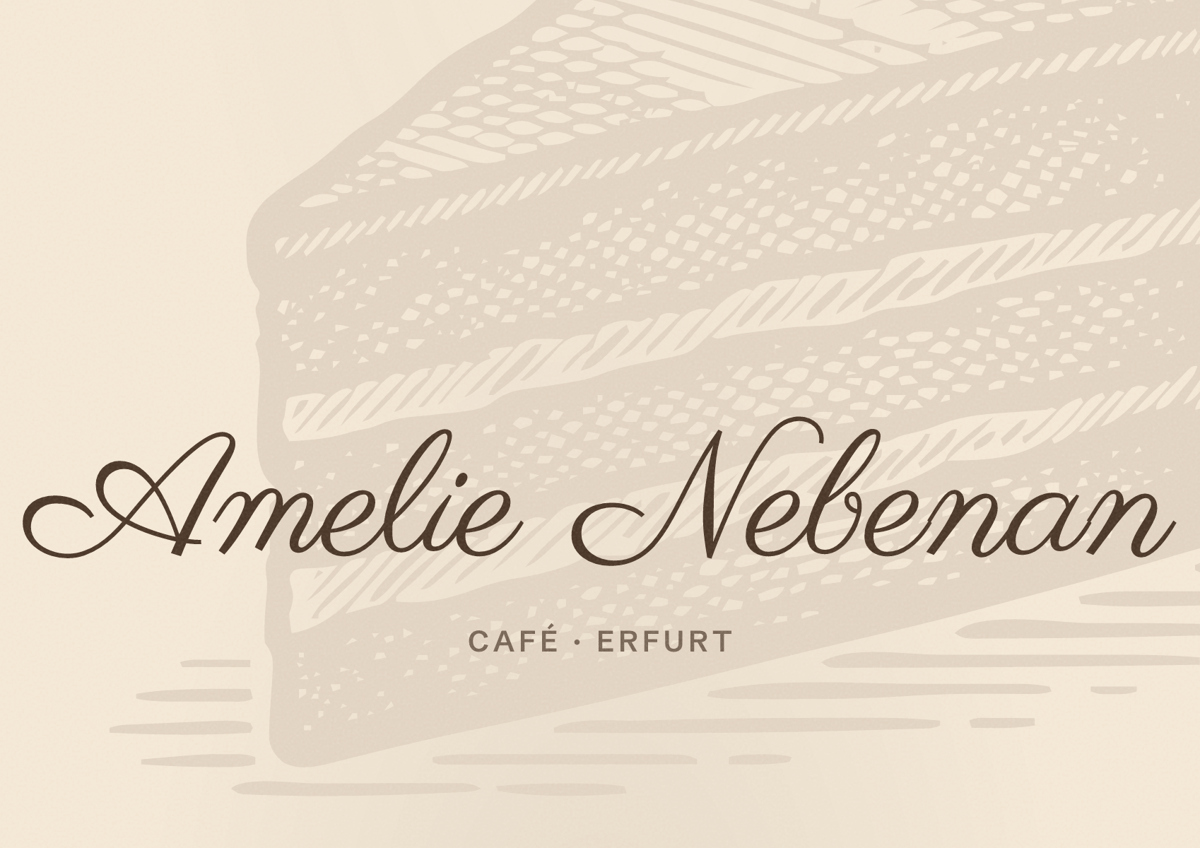 Illustriertes Poster von Amelie Nebenan, Café in Erfurt