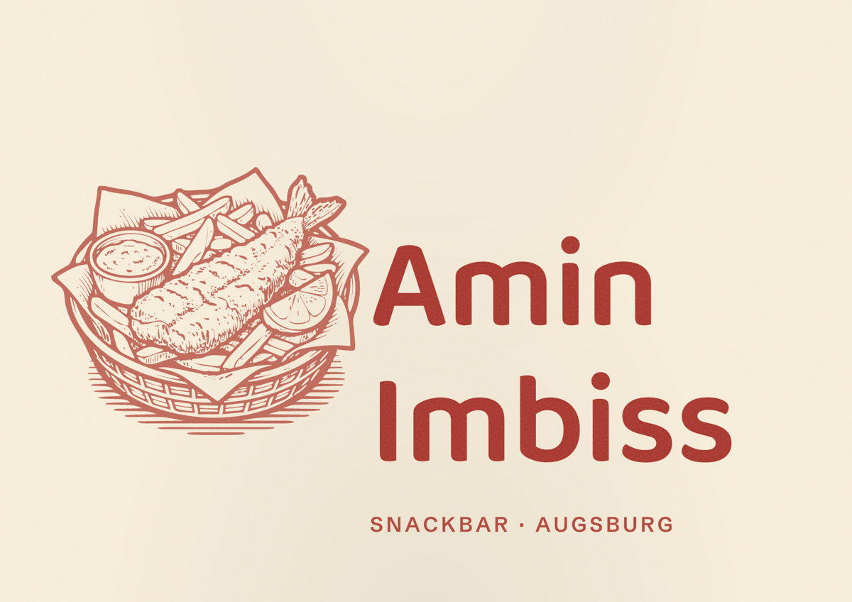 Illustriertes Poster von Amin Imbiss, Snackbar in Augsburg