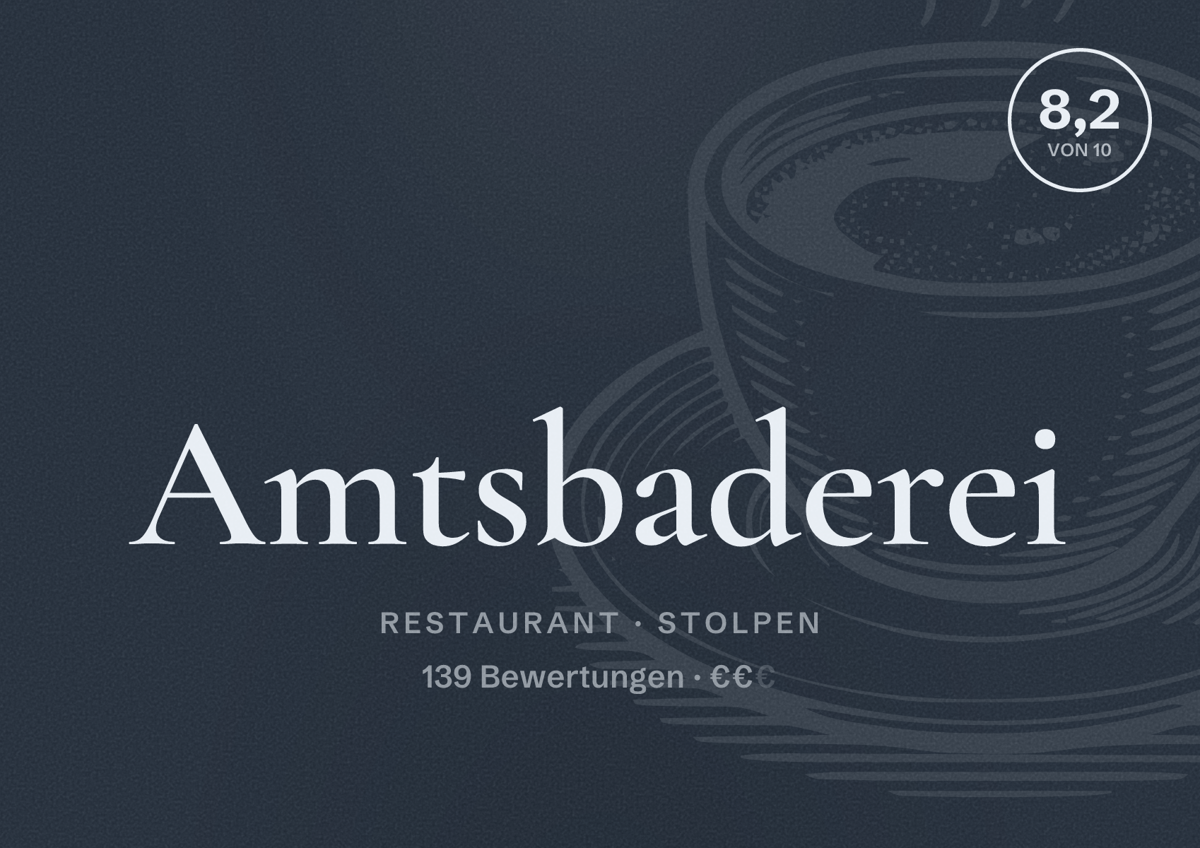 Illustriertes Poster von Amtsbaderei, Restaurant in Stolpen: Bewertung 8,2 von 10 aus 139 Bewertungen, Preisniveau €€
