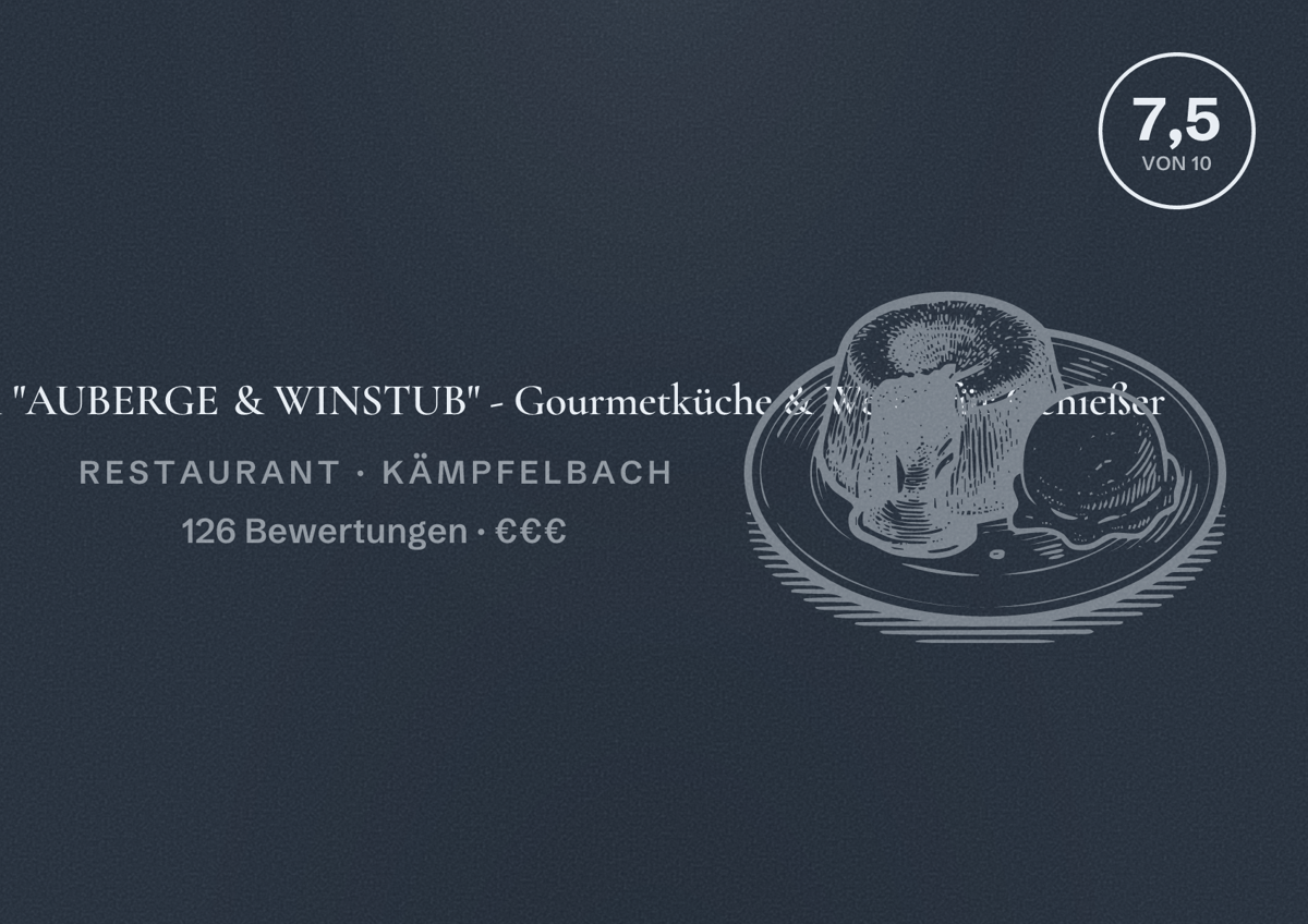 Illustriertes Poster von Amtskeller Ersingen "AUBERGE & WINSTUB" - Gourmetküche & Weine für Genießer, Restaurant in Kämpfelbach: Bewertung 7,5 von 10 aus 126 Bewertungen, Preisniveau €€€