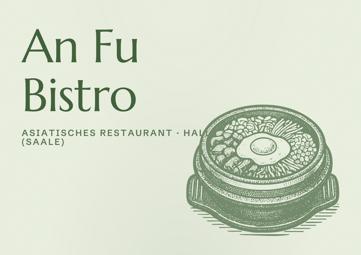 Illustriertes Poster von An Fu Bistro, Asiatisches Restaurant in Halle (Saale)