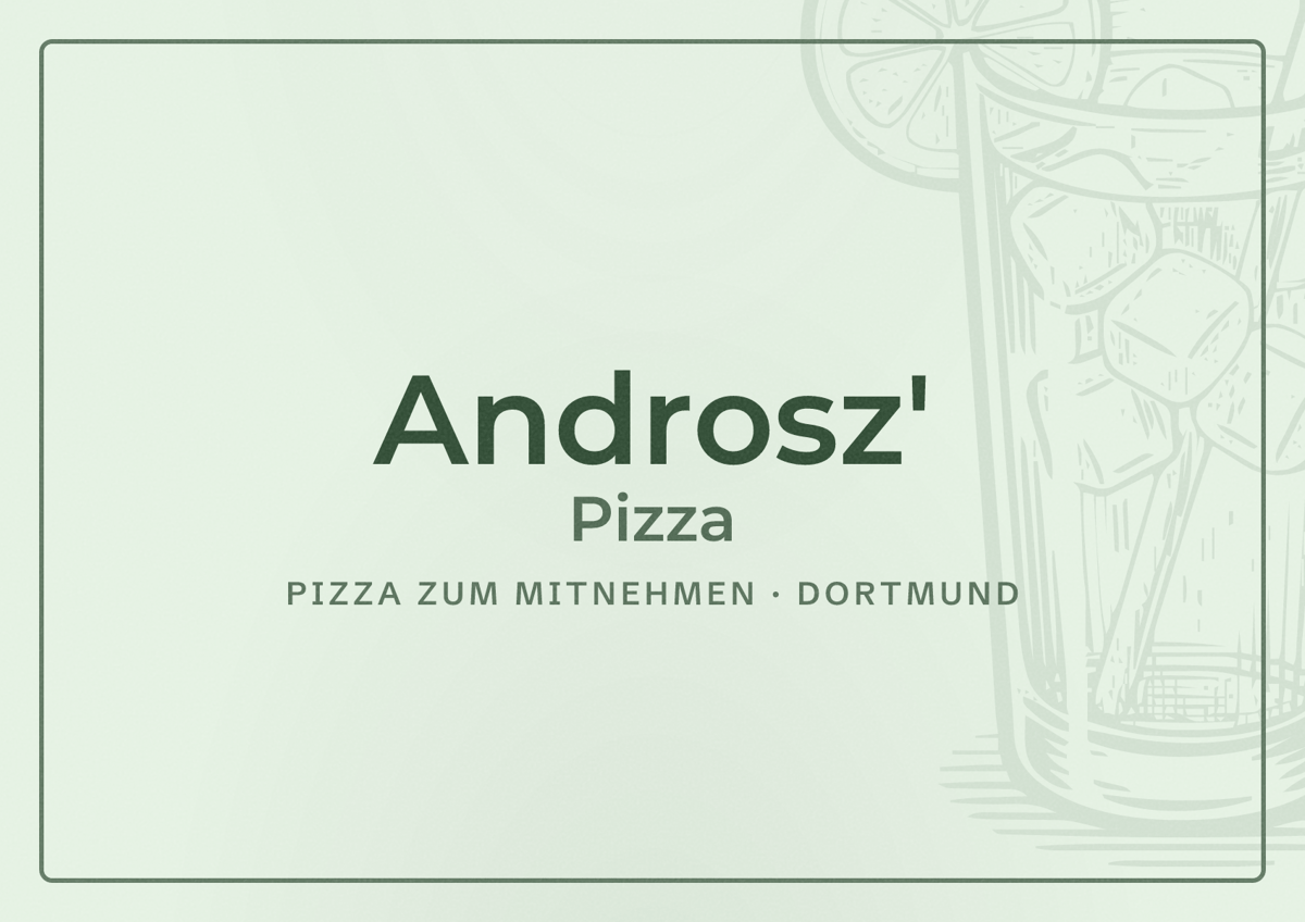 Illustriertes Poster von Androsz' Pizza, Pizza zum Mitnehmen in Dortmund