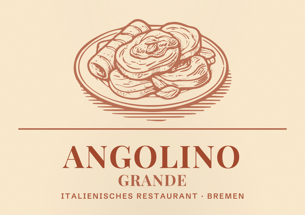 Illustriertes Poster von Angolino Grande, Italienisches Restaurant in Bremen