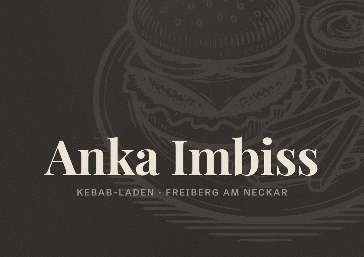 Illustriertes Poster von Anka Imbiss, Kebab-Laden in Freiberg am Neckar